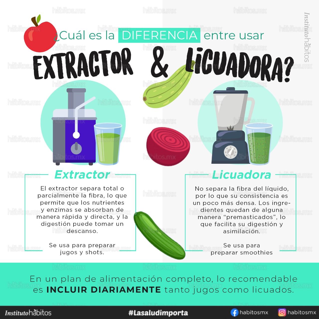 Las 10 diferencias entre un extractor de zumo y una licuadora
